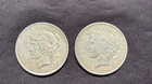 Lot Of 2 Silver Peace Dollars