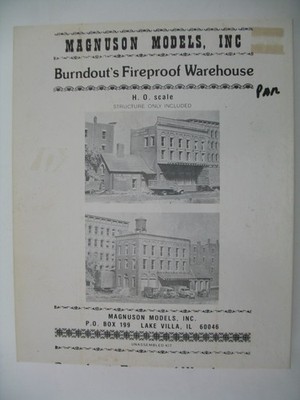 Magnuson Models HO Kit M511: Burndout s Fireproof Warehouse