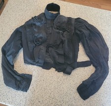 Antique Edwardian Victorian Black Mourning Antique Womens Jacket Top