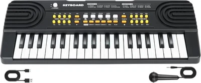 CROWN 37 Tasten Kinder Keyboard mit Mikrofon Elektronisches Tragbares Klavier