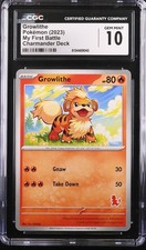 CGC GEM MINT 10 GROWLITHE MY FIRST BATTLE POKEMON CARD ENGLISH 2023