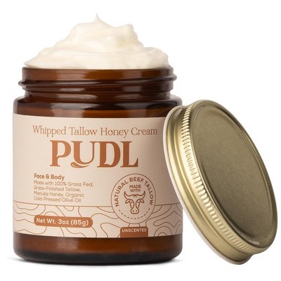 Grass Fed Beef Tallow Whipped Lotion Balm Anti Aging Moisturizer PUDL Organic