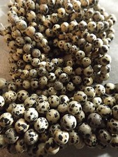 DALMATION JASPER GEMSTONE BEADS 6  8 MM ROUND 16 INCH STRANDS