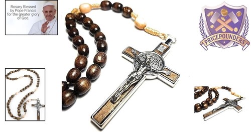 Authentic Italian Rosary Necklace Blessed by Pope - 21.5" with Proof of Blessing - Picture 7 of 7
