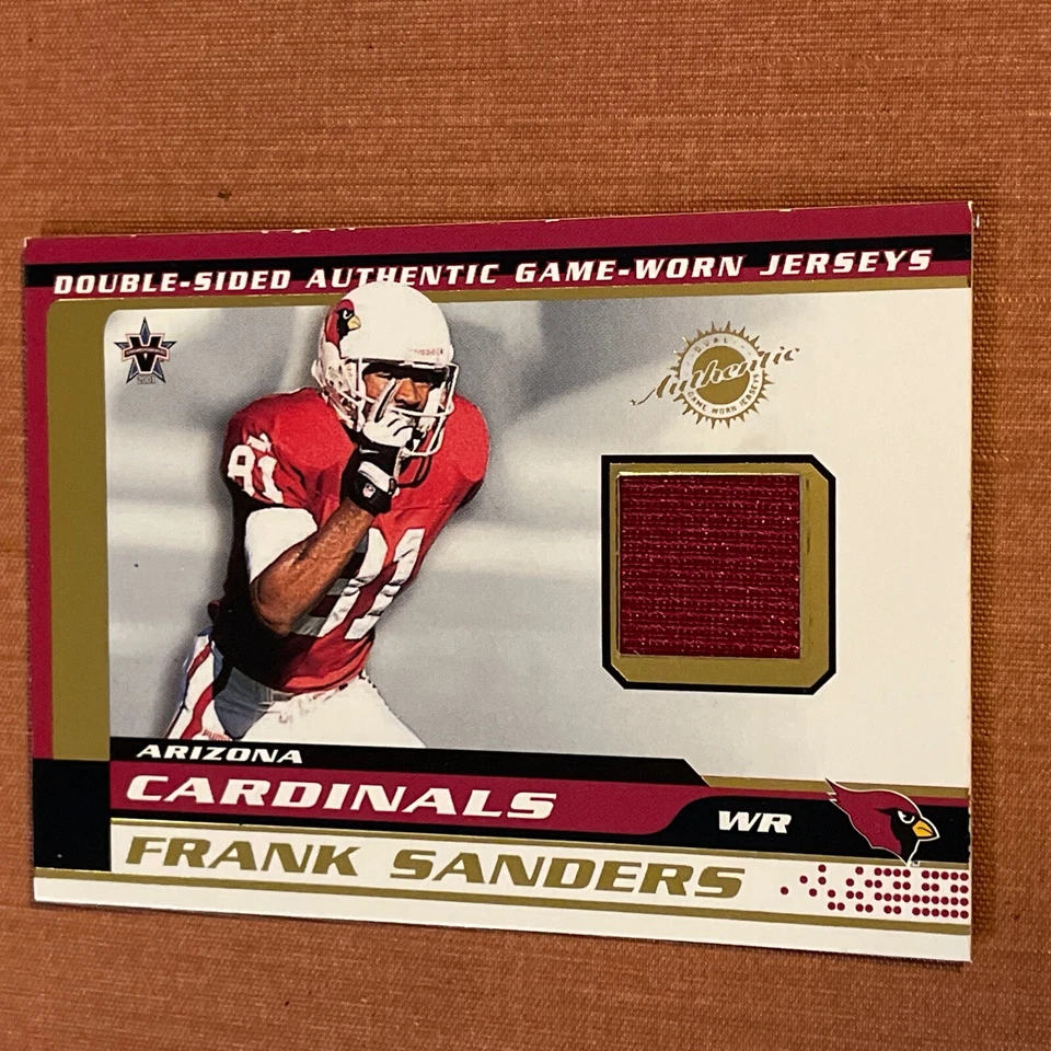 Rob Moore/Frank Saunders 2001 Double Sided Game Worn Jersey Card #2. Cardinals - Image 2 of 2