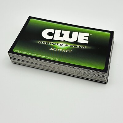 Clue Secrets & Spies 42 Activity Cards 2009 Replacement Pieces Parts