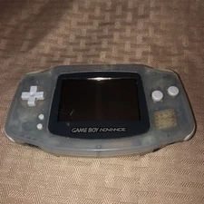 GameBoy Advance Nintendo GBA AGB-001 Console Handheld Clear Glacier Tested
