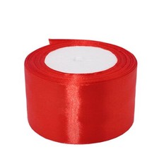 Red Single Face Satin Ribbon 2" x 25 Yards Wedding Gift Wrap Sewing Craft