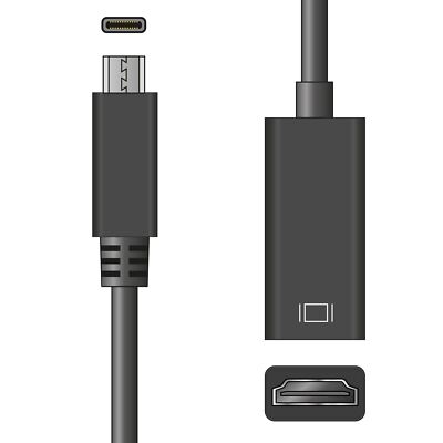 Adaptor USB-C Type-C Plug to HDMI Socket for Microsoft Surface