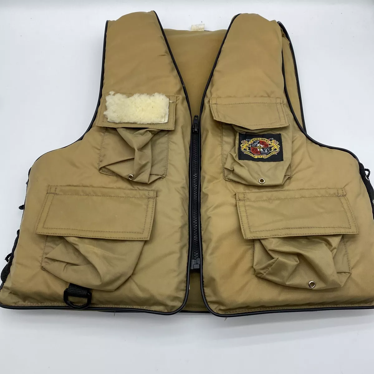 Vintage Stearns Fishing Vest Life Jacket Tan SBV-4142 size Adult