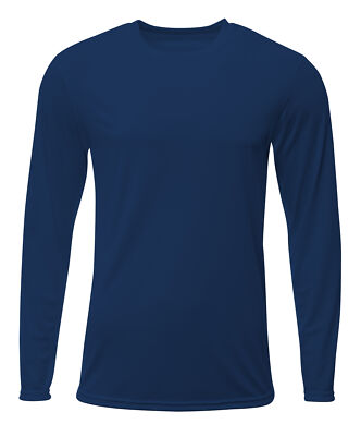 A4 N3425 Mens Polyester Long Sleeve Moisture Wicking Tee Dri-Fit Sprint T-Shirt