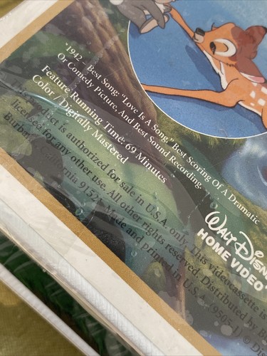 NEW SEALED VHS WALT DISNEY MASTERPIECE"BAMBI" 55TH ANNIVERSARY #9505 LIMITED ED. - Picture 12 of 12