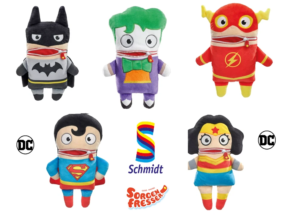 SCHMIDT SPIELE - DC SUPERHELDEN - SORGENFRESSER - PLÜSCHFIGUR- AUSWAHL # NEU OVP