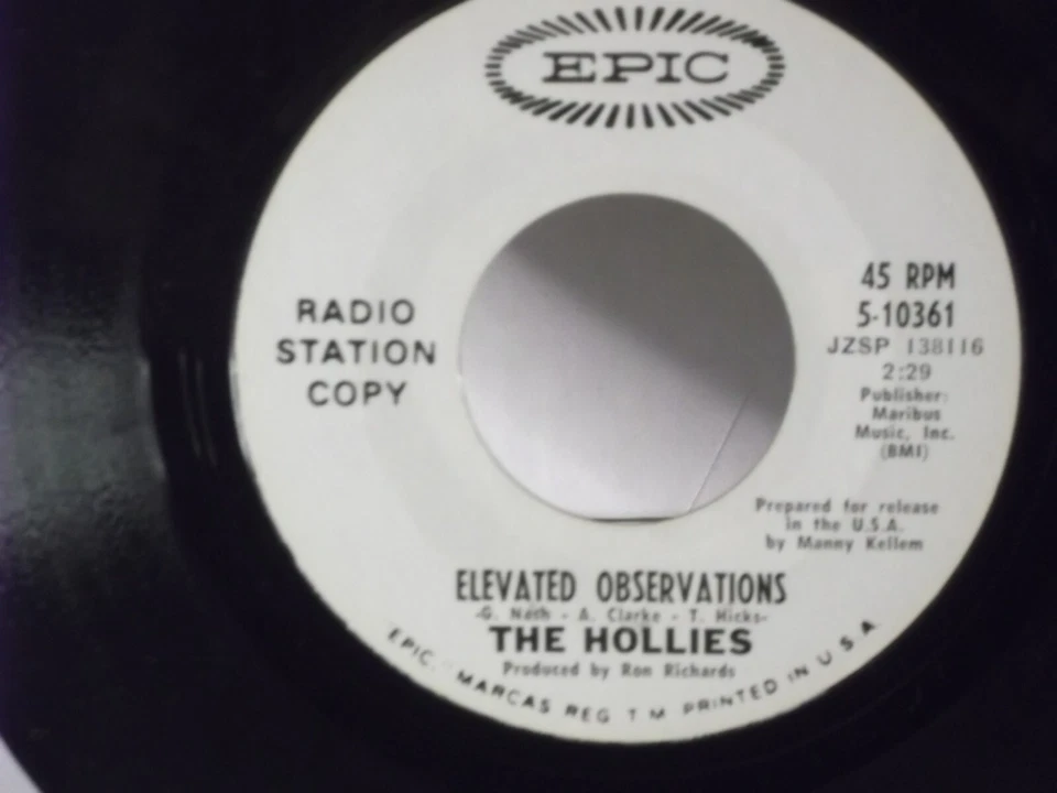 The Hollies,Epic 10361"Do The Best You Can"US,7"45,1968 PROMO "A" labels, Mint- Foto 2 de 2