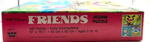 Vintage New Sealed Disney Friends 100pc Jigsaw Puzzle Donald Goofy Swimming - Picture 5 of 7