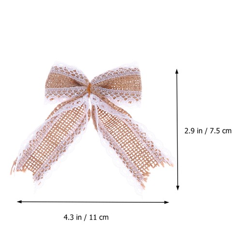 6pcs Burlap Bowknot Fall Bows Wreaths Christmas Ornament Bows - Picture 11 of 11