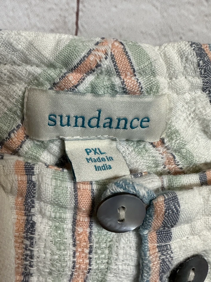 Sundance Striped Cotton casual beachy striped pants, sz PXL, GUC - Image 2 of 4