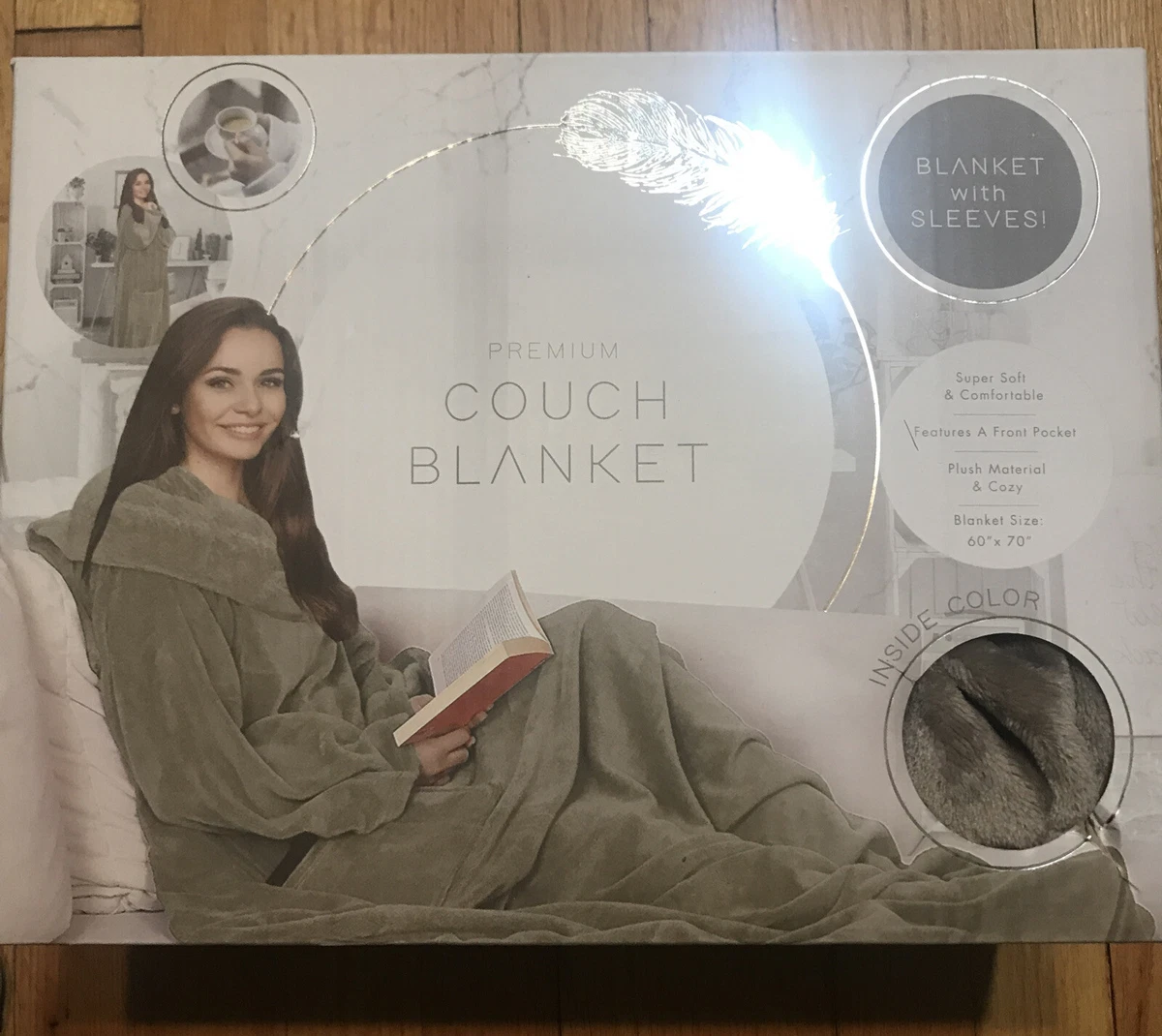 Premium Couch Blanket Sleeves Pocket Super Soft Comfortable Warm 60 x70