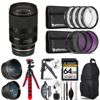 Tamron 17-70mm f/2.8 III-A VC RXD Lens Sony E Lenses+ Tripod +Backpack -64GB