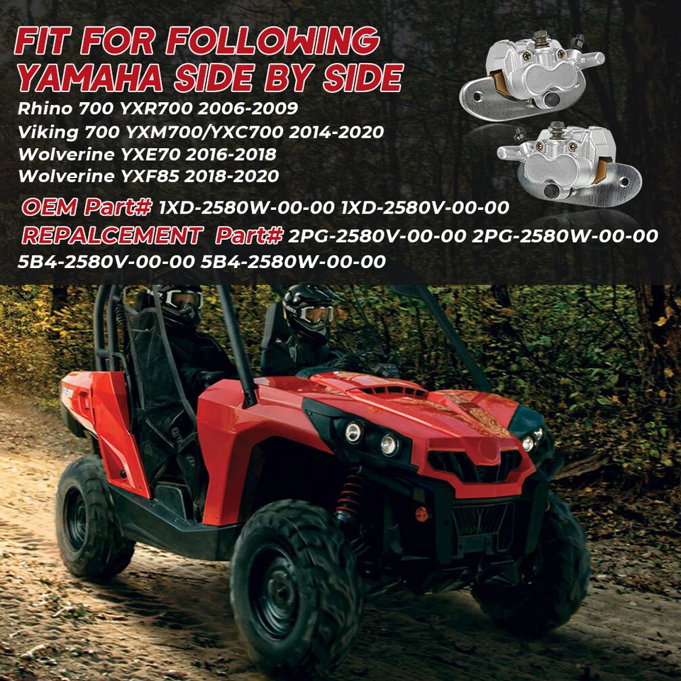 Pinza de freno trasera izquierda derecha con pastillas para Yamaha Viking 700 YXM700 4x4 2014-2020 Foto 2 de 4