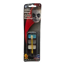 Rubies Skull Skeleton Brush Halloween Blue Gray White Make Up Palette Kit Set