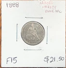 1888 United States Seated Liberty Dime 10c