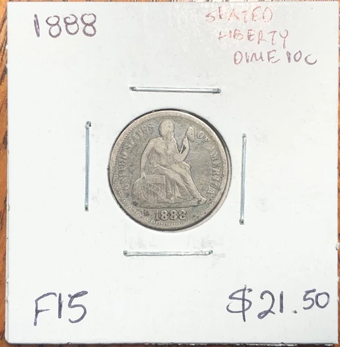 1888 United States Seated Liberty Dime 10c