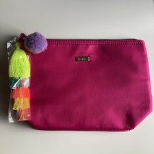 NWOT Tarte Cosmetics Magenta Pink Pom Pom Make Up Bag Pouch