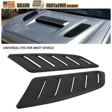 2x Black Car Hood Vent Scoop Louver Scoop Cover Air Flow Intake Universal Car