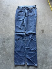 Vintage 70s Wrangler Straight Leg Embroidered Jeans Size 28 X 34 Rare
