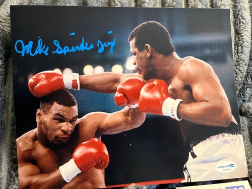 Michael Spinks Signed Autographed 8x10 Photo ACOA VS MIKE TYSON Boxing Hof