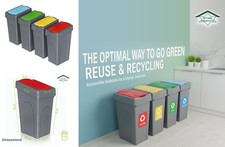 50L Large Recycling Rubbish Bin Kitchen Garden Waste Home Outdoor Indoor Dustbin
