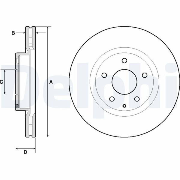 2X Bremsscheibe Delphi BG4713C FüR DK Mazda BM CX BN Bmlfp Bmlfs BM4 BN4 DK2WS-image