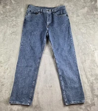 Wrangler Jeans Mens 36x32 Blue Denim Cotton Straight Leg Casual Western Cowboy