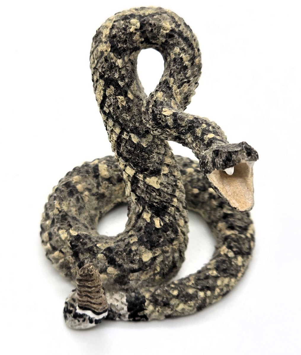 Rare Vintage Coiled Ceramic Rattlesnake Figurine Rattle Snake - 1