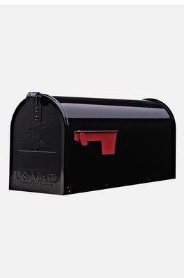 Architectural Mailboxes Elite Galvanized Steel, Medium, Post-Mount Mailbox black