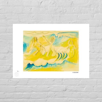 Ernst Ludwig Kirchner - Drei Mädchen Im Wasser - Fine Art Print 300 GSM