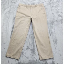 Dockers Pant Mens Size 38 X 30 Tan Khaki Flat Front Straight Cotton Chino Office