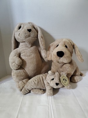 Cuddly Quarry Critters Plush Lop Eared Rabbit 10'' Pee Wee Puppy 8' Candy Cat 8'' 