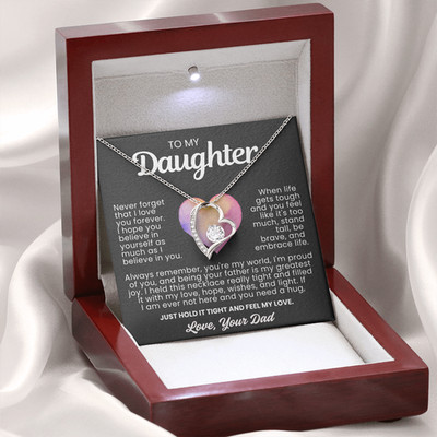 To My Daughter Birthday Graduation Heart Necklace Meaningful Gift From Dad