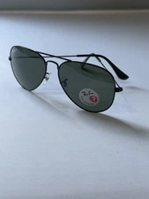 Ray Ban Sunglasses Aviator RB3025 002/58 Black Frame G15 Green POLARIZED 58mm