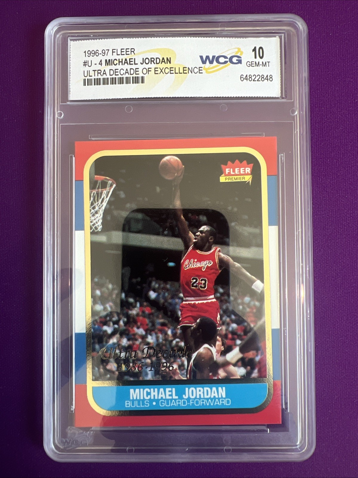 1996 Fleer Michael Jordan Ultra Decade Of Excellence Rookie #U-4 GEM-MT 10 Bulls