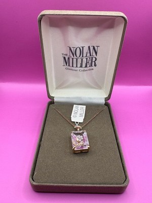 Nolan Miller Glamour Collection Pink Crystal Flower Pendant Necklace NIB Vintage