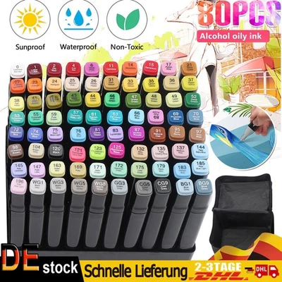 MARKENLOS 80 Farbe Acrylstifte Marker Set Permanent Pen Für DIY Graffiti Sketch Dual Pen