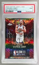 Stephen Curry 2025 Topps Chrome Cactus Jack All-Star #18 Red Refractor 5/5 PSA 9
