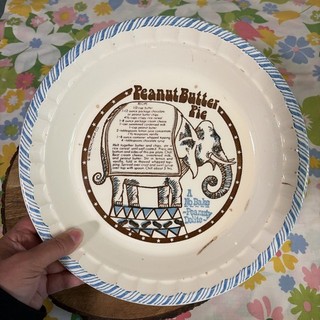 1983 Royal China Country Harvest Peanut Butter Pie Recipe Plate Circus Elephant