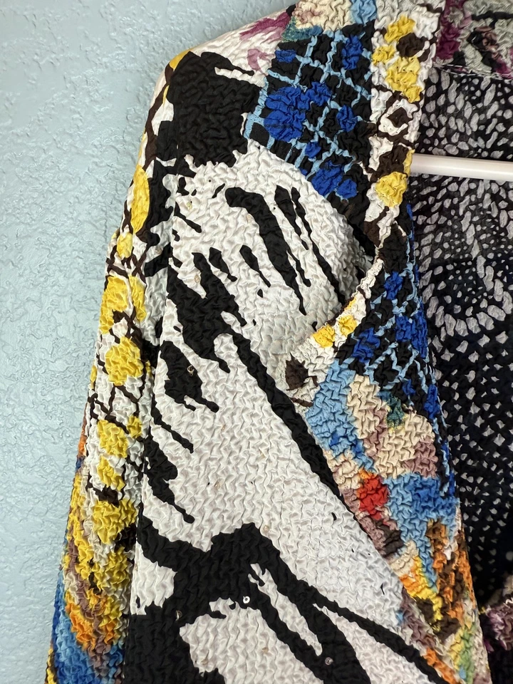 Alberto Makali Jacket Womens Large Patchwork Floral Animal Print Blazer - Image 4 of 4