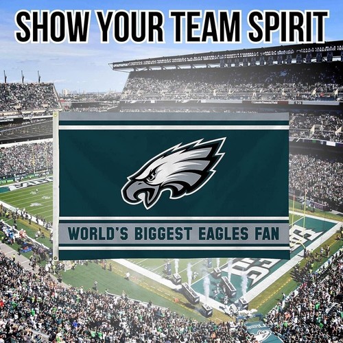 Philadelphia Eagles 3x5 Fuß Flaggenbanner, größter Fan der Welt, Metall... - Bild 6 von 8