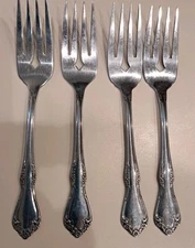 (4) Oneida LTD Wm A. Rogers MANSFIELD Deluxe Stainless Salad Forks *SHIPS FREE*