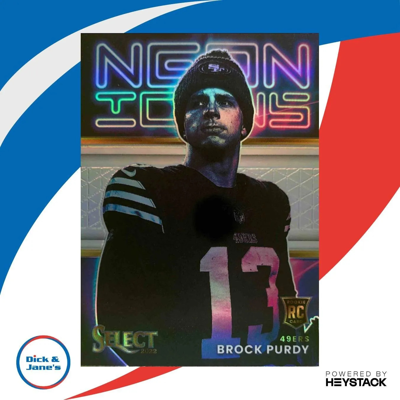 2022 Panini Select Brock Purdy Neon Icons #NI-15 RC San Francisco 49ers